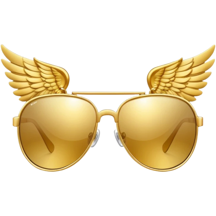 fancy gold sunglasses with wings emoji