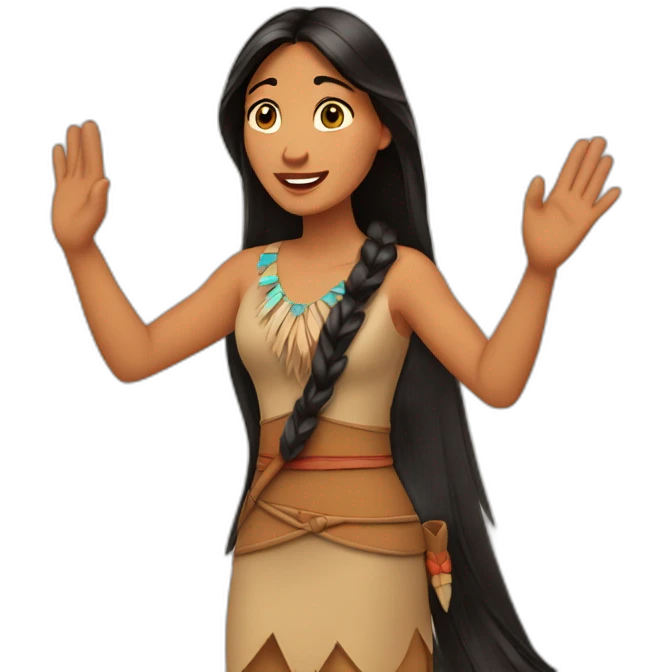 pocahontas waving good bye emoji