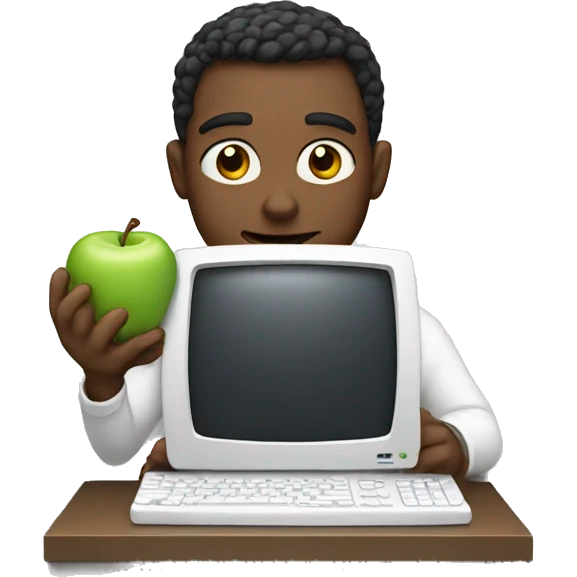 man with apple computer emoji