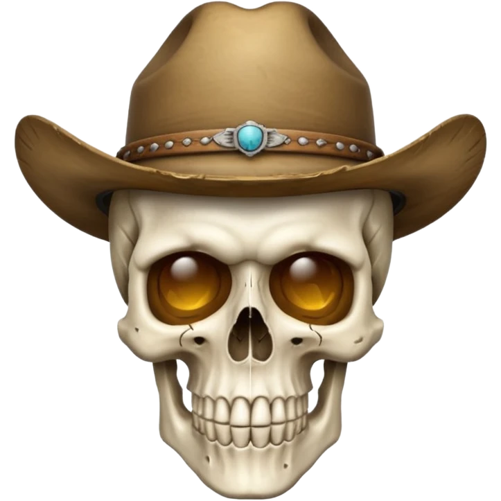 A skull with a cowboy hat emoji