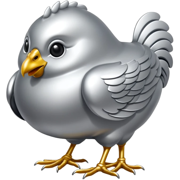 metallic silver baba yagas hut on two silver chicken legs emoji