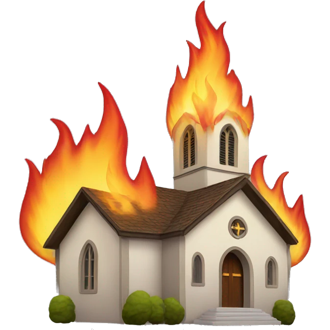 Church with flames emoji