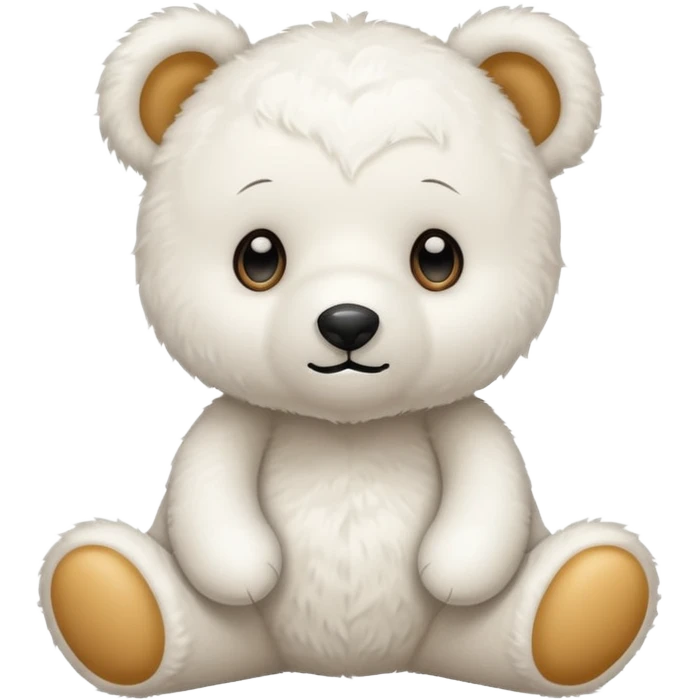 Oso de peluche blanco cute emoji