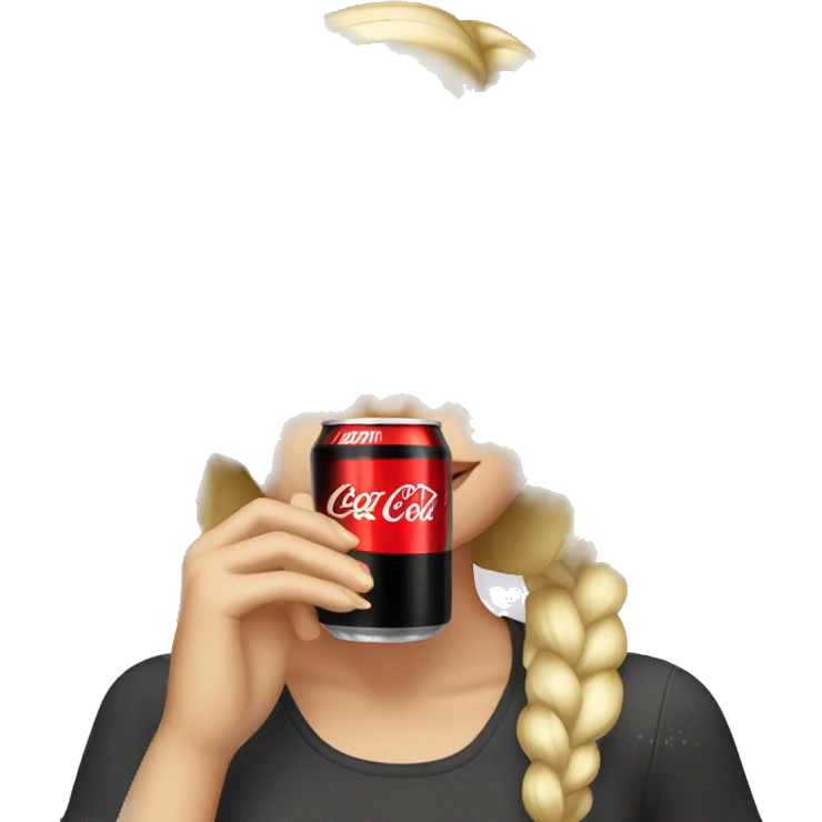 Blonde girl drinking Coke Zero  emoji