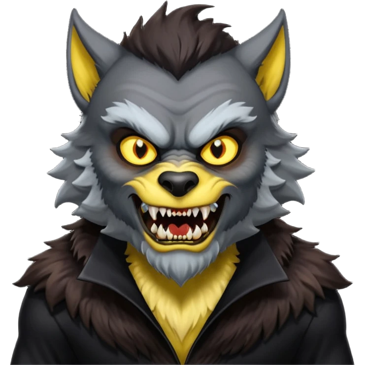The Werewolf from Universal Monsters with dark brown fur, black silk outfit emoji