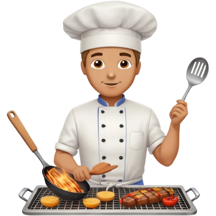 a man who cook in a barbecue emoji
