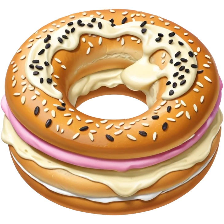  🥯 realistic with ice cream inside emoji