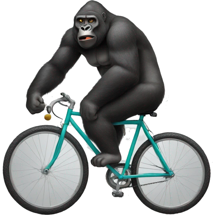 Gorilla nuts gripping a bicycle  emoji