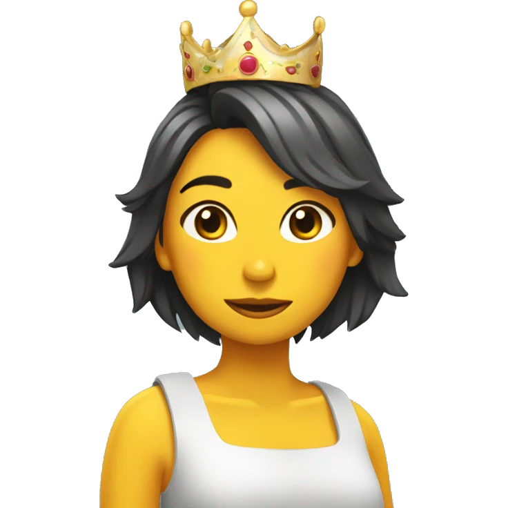 Chica morocha con corona emoji