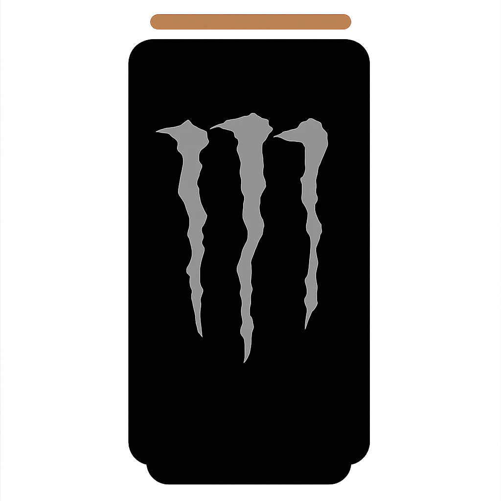 Change the M logo on the can to grey, keep the rest of the design the same, with no background. Maintain the original style and details of the can design. emoji
