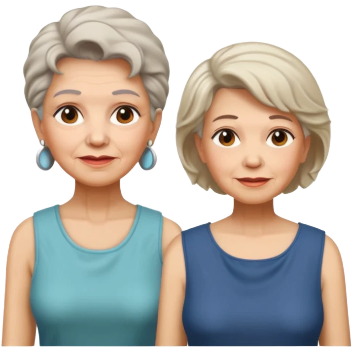 Old Women In Sleeveless, different hair emoji