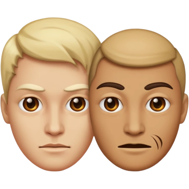 duas caras em um mesmo corpo uma boa e uma má emoji