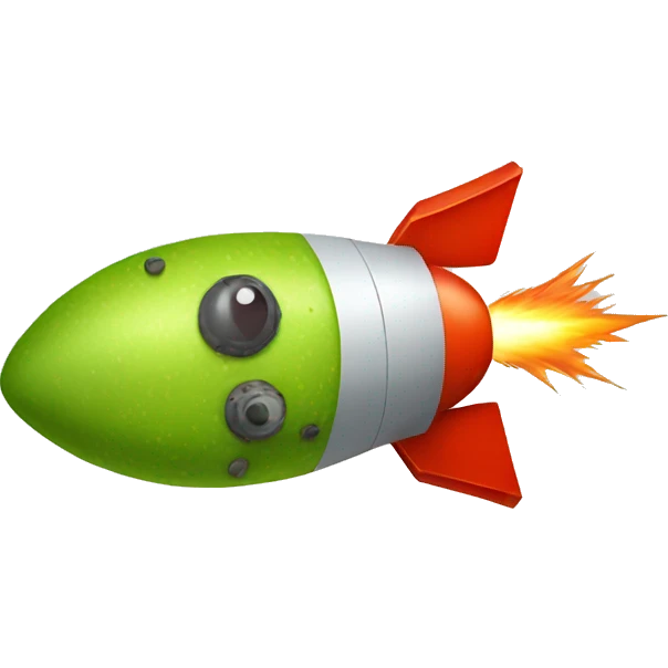 space rocket with kiwi texture  emoji