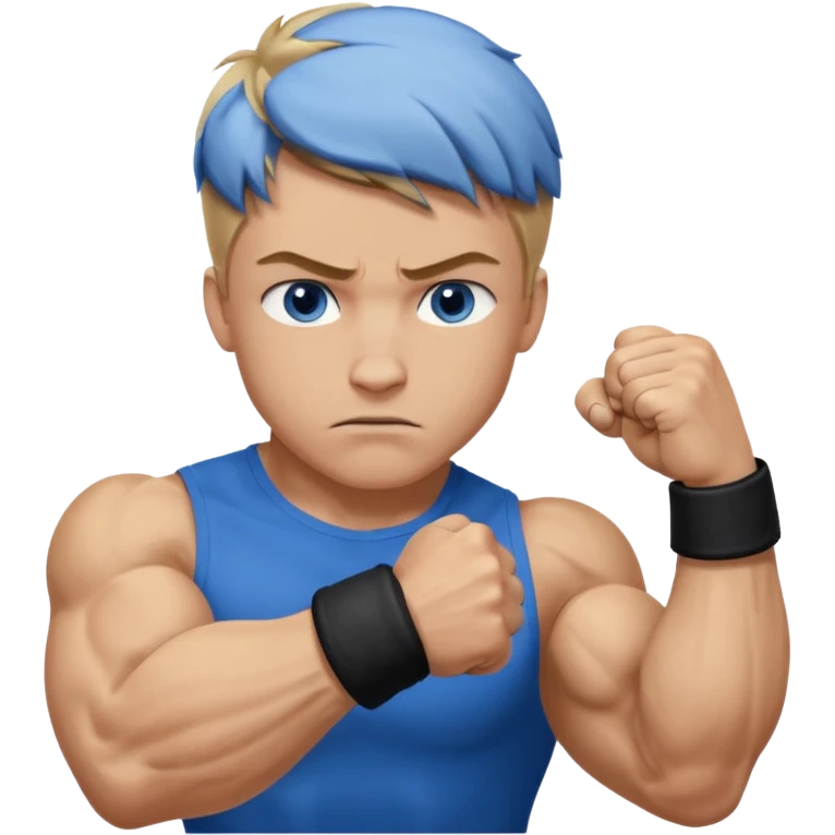 DIRTY BLONDE HAIR BLUE EYES BIG BICEPS FOR ARM WRESTLING YOUNG MAN emoji