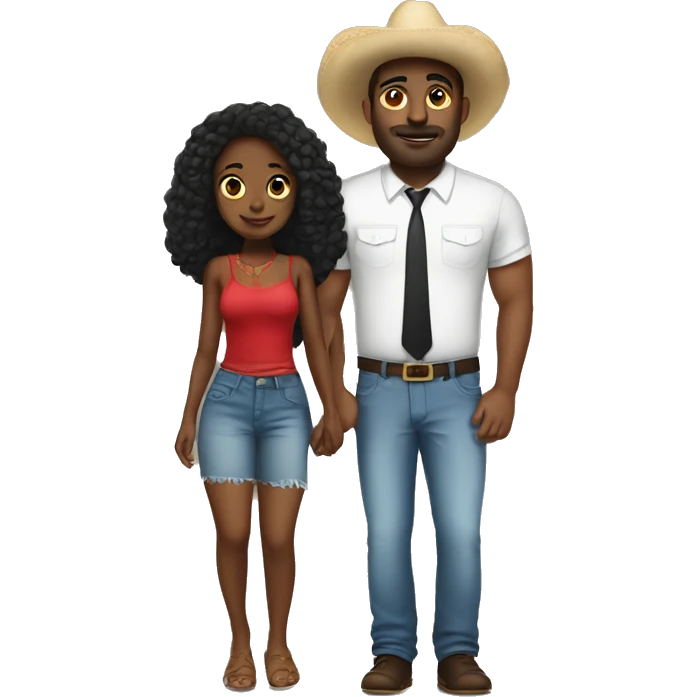 Black girl with big Mexican guy emoji