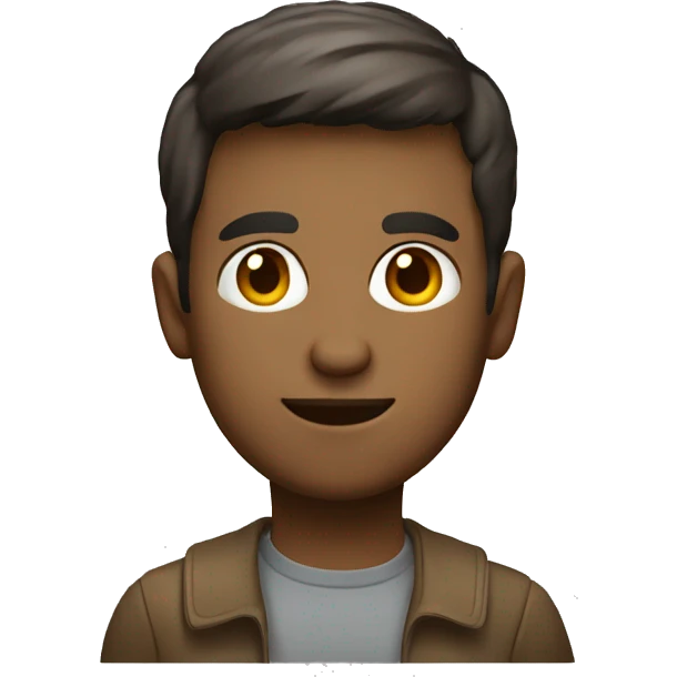 brown short haired developer with macbook emoji