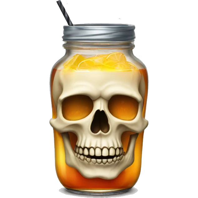 Cocktail contained in a skull jar emoji