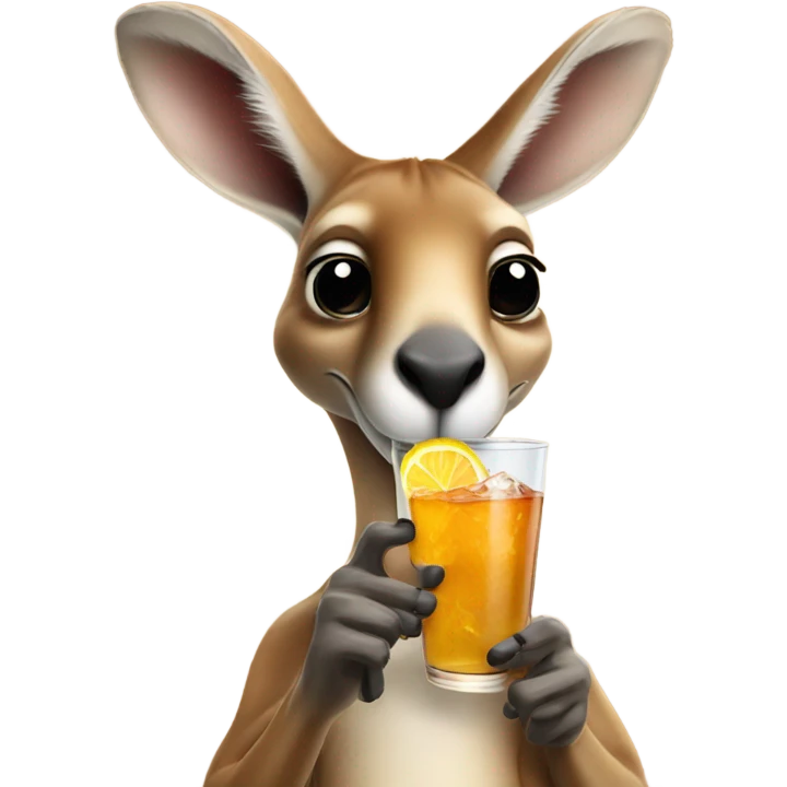 Kangaroo with a drink emoji