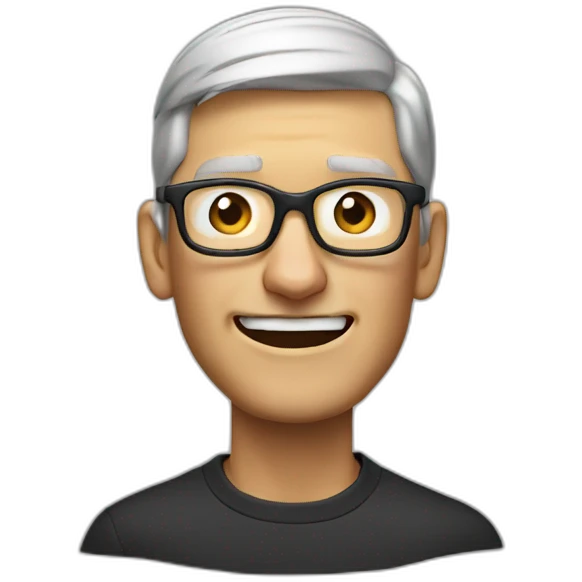 Tim cook surprised face open mouth half body visible  emoji