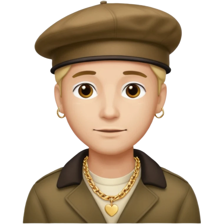 man with beret and necklace emoji