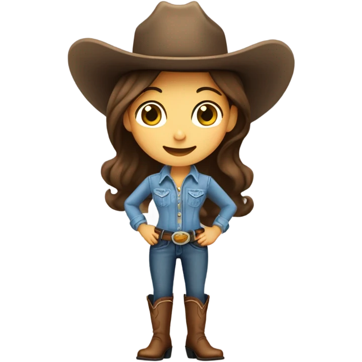 Cute brunette cowgirl  emoji