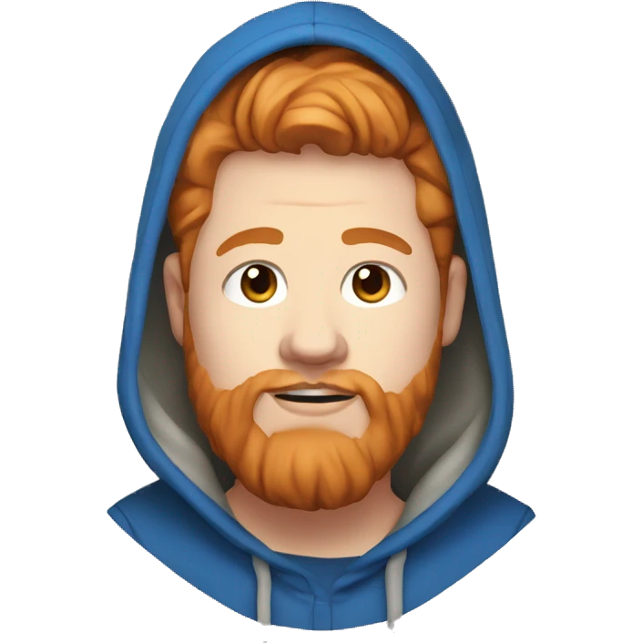 Fat streamer with ginger hair and beard named caseoh wearing blue hooded jumper emoji