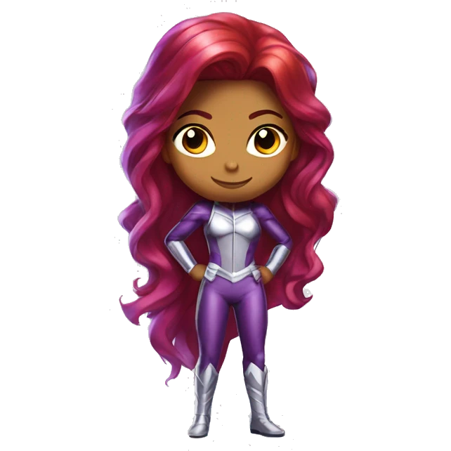 dc comics starfire glowing hair red purple and silver outfit emoji
