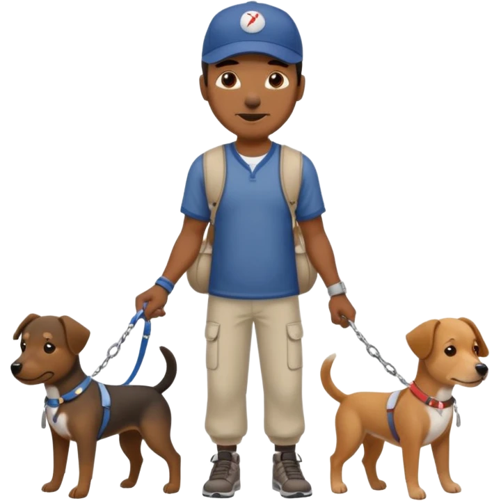 Dog Walker black man emoji