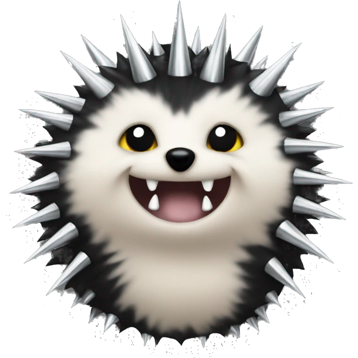 goth hedgehog with metal spikes emoji