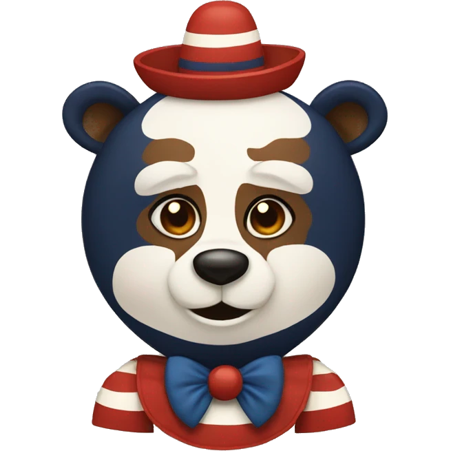 Clown bear. Navy, Red, Brown, and Crème white emoji