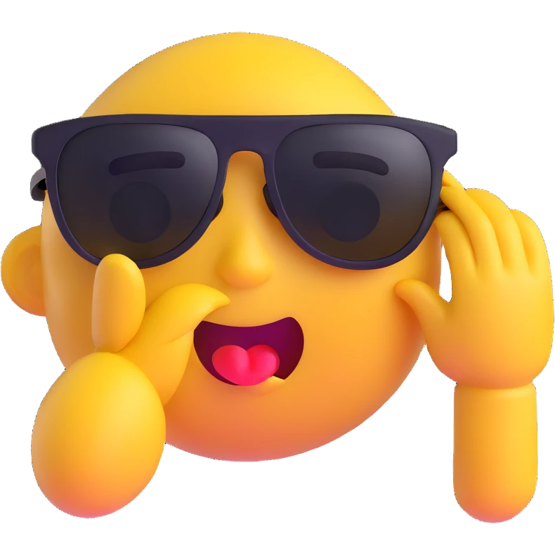 crying emoji with sunglasses on emoji