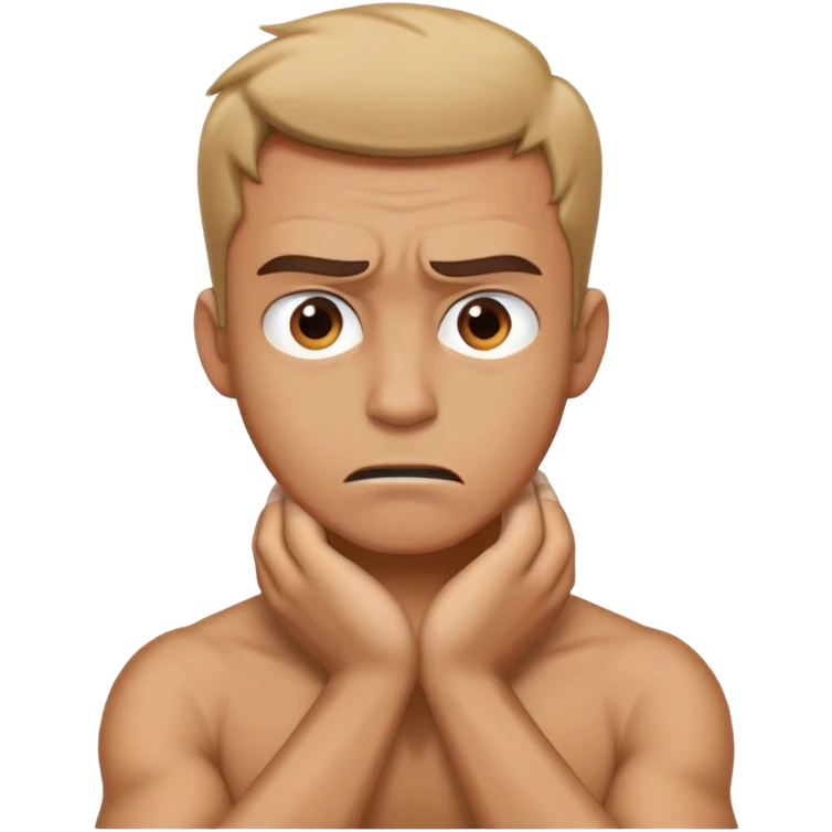 A angry man crossing his hands while holding his neck emoji