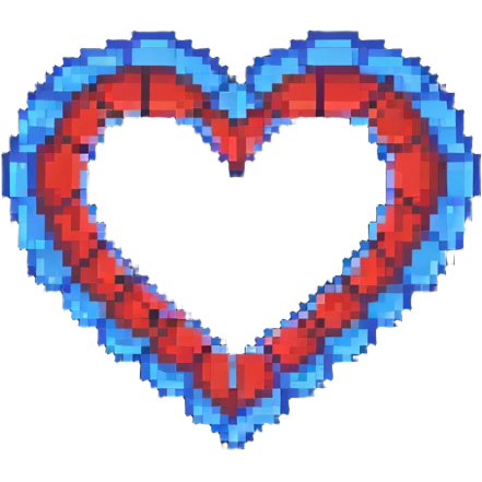 simple and bold heart pixel art emoji