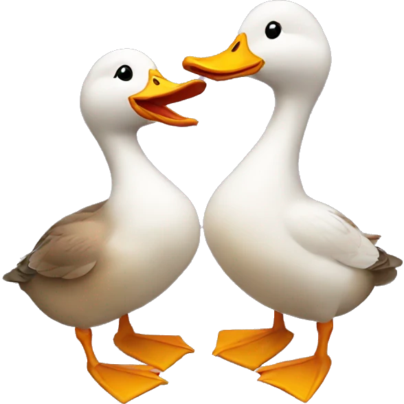 duck couple being in love emoji