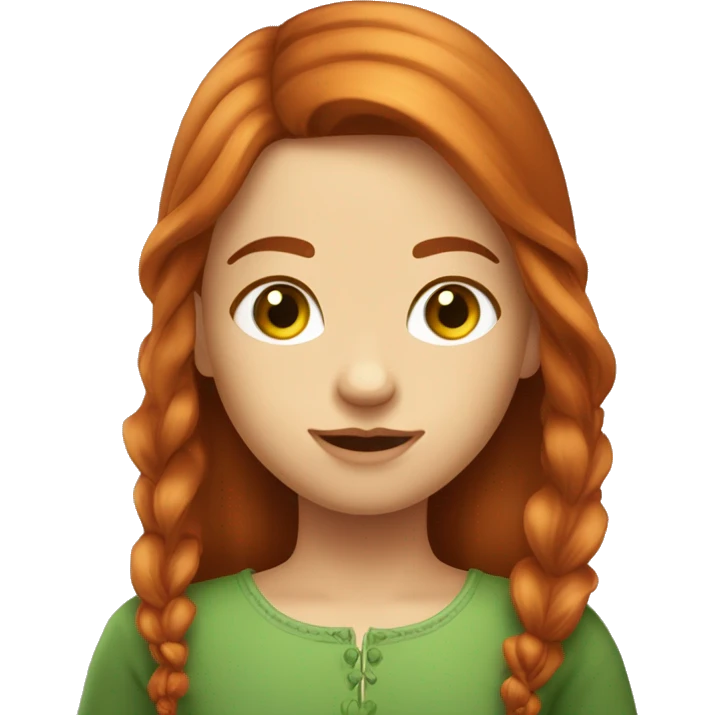 fille rousse cheveux long avec yeux verts et une fleur dans les cheveux emoji