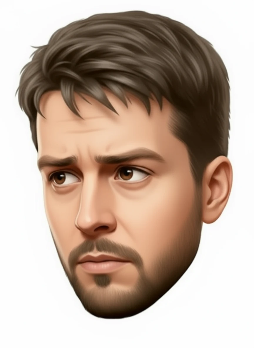 нарисуй этого человека в такой же позе, чтобы он смотрел глазами  вниз, без фона emoji