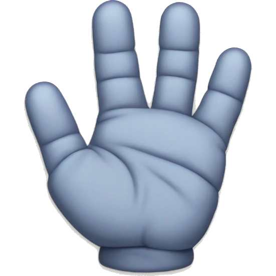 think hand from wednesday tv show, has stitches where the fingers have been sewn together emoji
