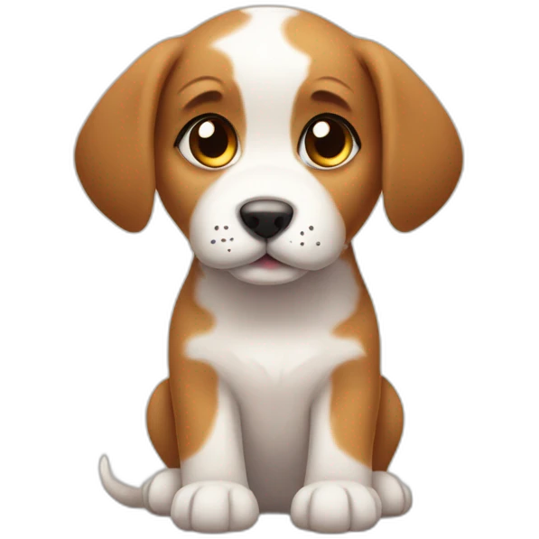 Puppy wuth puppy eyes and heart in paws emoji