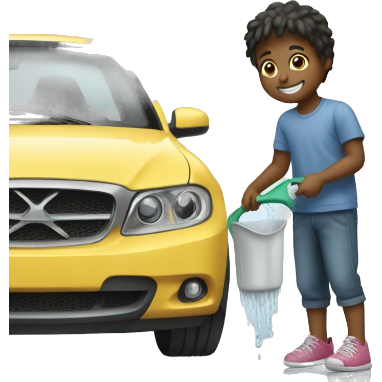 Kid washing car emoji