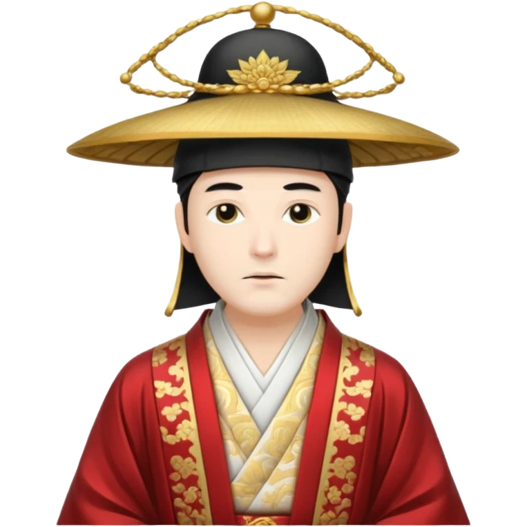 Japanese Court Lord Elegant noble in long robes with tall hat, white 
 emoji