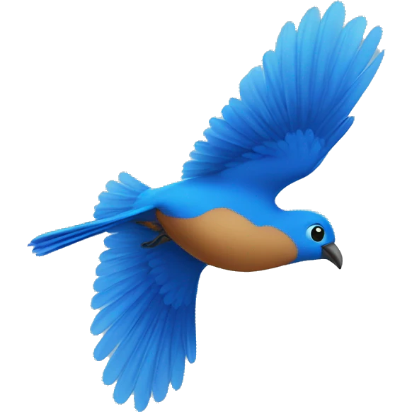 Blue bird flying emoji