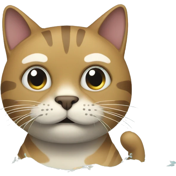 Generate an emoji that depicts a cat swimming while looking anxious. emoji