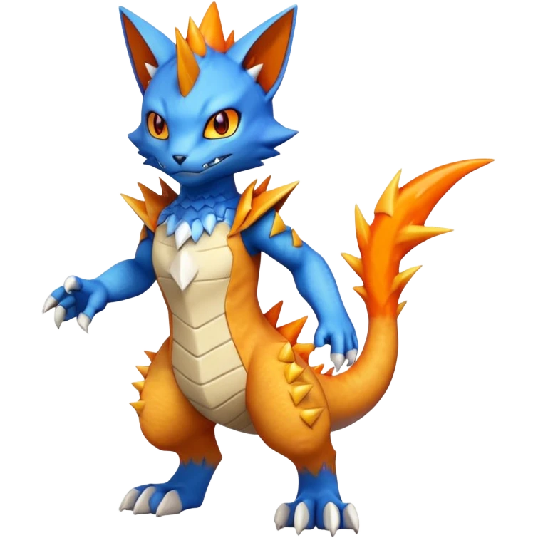 Gabite-Veemon-Digimon-Peppercat-Pokémon-Flamedramon-fusion-hybrid-creature, Full body  emoji
