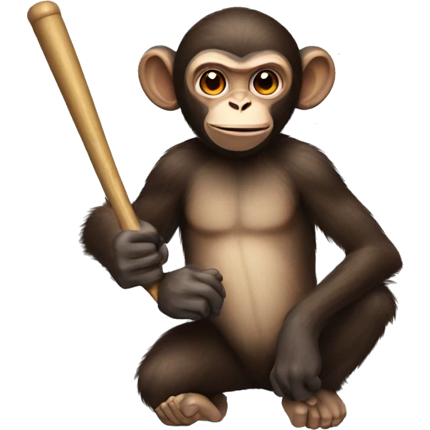A monkey with a bat emoji