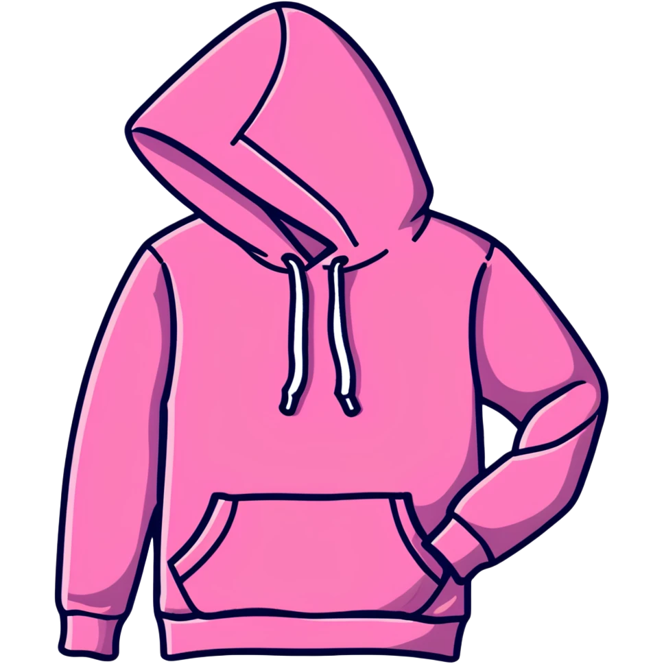 Pink hoodie with Victoria's Secret PINK logo emoji