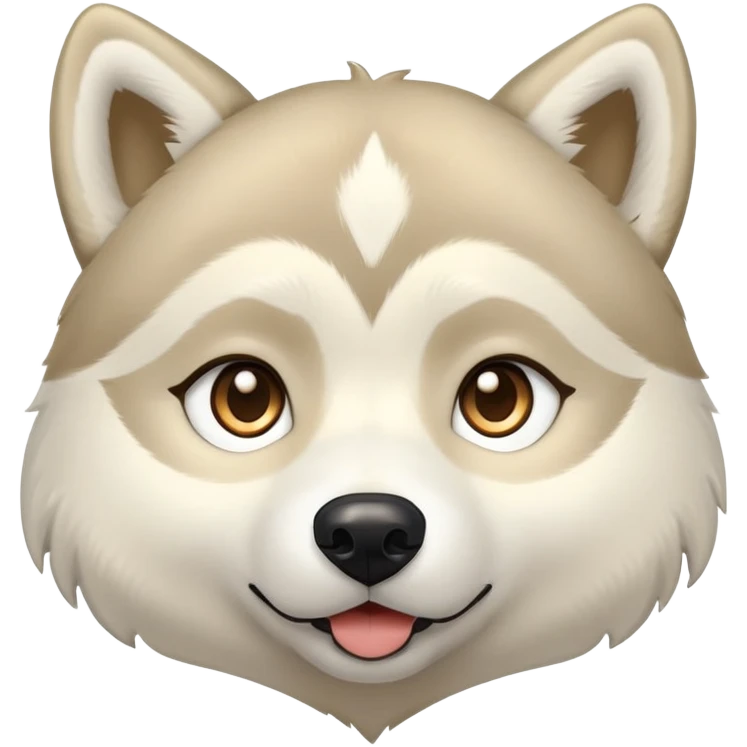Husky, beige doré avec les yeux en forme de cœur emoji
