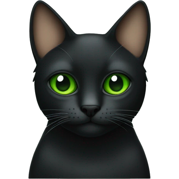 Gato negro con ojos verdes  emoji