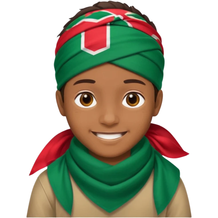 A Boy With a Bangladesh flag Bandana emoji