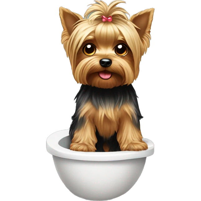 Yorkie peeing emoji