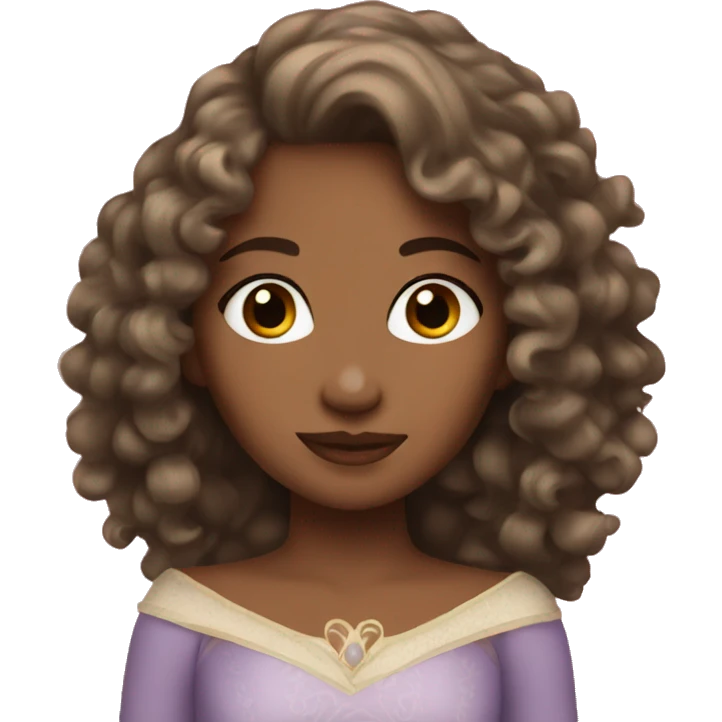 princess with ash brown, curly hair emoji